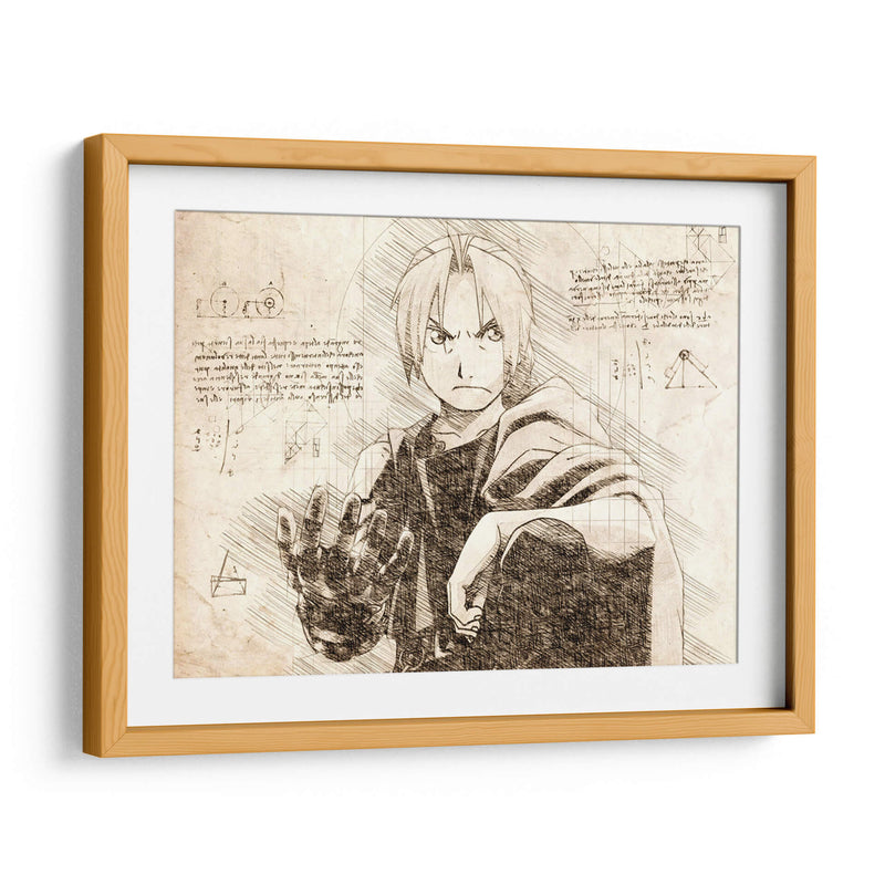 The FullMetal Alchemist (Text) - DaVinci Style - Marco Green | Cuadro decorativo de Canvas Lab