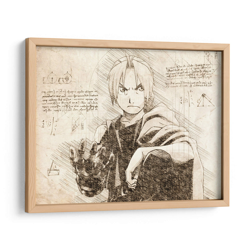 The FullMetal Alchemist (Text) - DaVinci Style - Marco Green | Cuadro decorativo de Canvas Lab