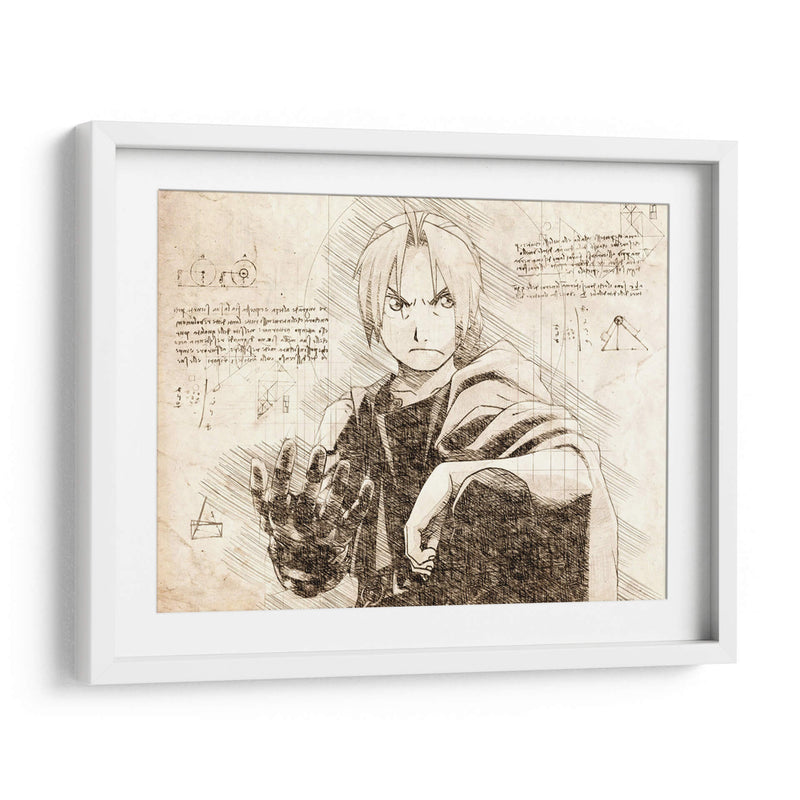 The FullMetal Alchemist (Text) - DaVinci Style - Marco Green | Cuadro decorativo de Canvas Lab