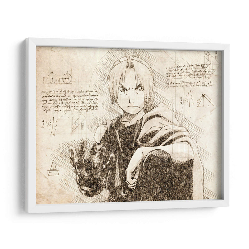 The FullMetal Alchemist (Text) - DaVinci Style - Marco Green | Cuadro decorativo de Canvas Lab