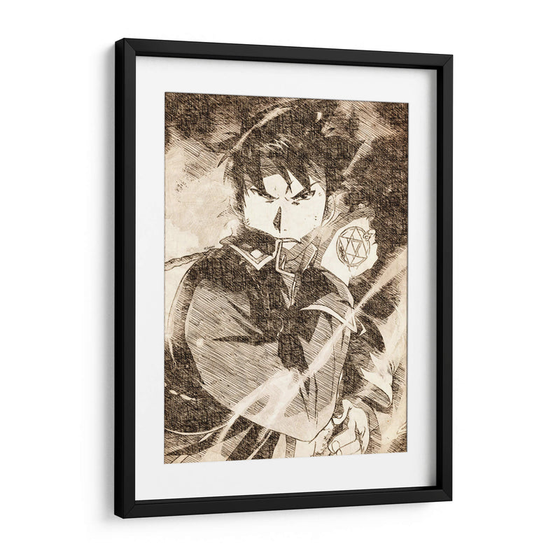 Roy Mustang - DaVinci Style - Marco Green | Cuadro decorativo de Canvas Lab