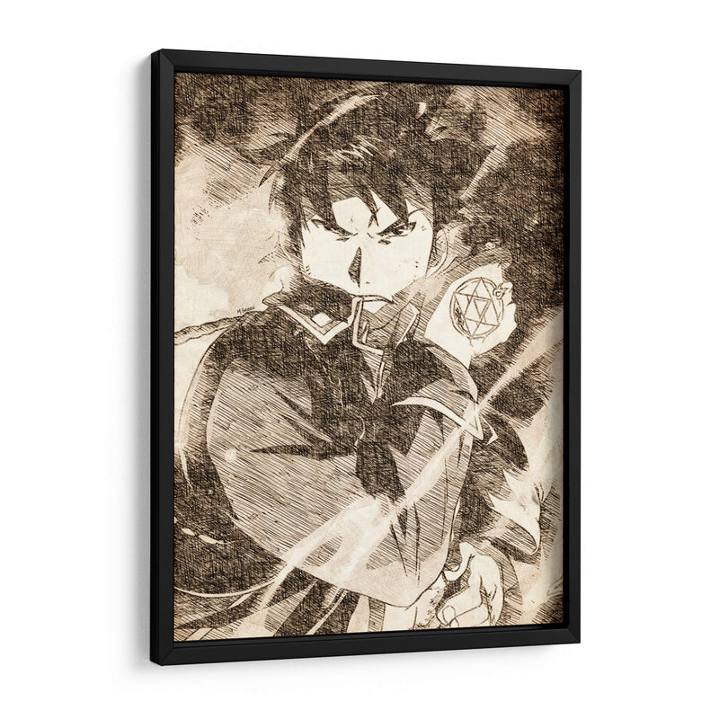 Roy Mustang - DaVinci Style - Marco Green | Cuadro decorativo de Canvas Lab