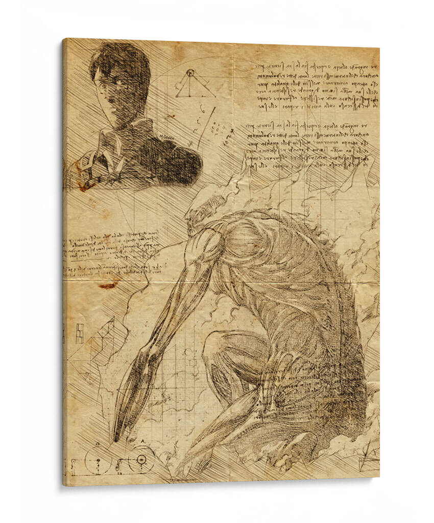 Descripción Titán Colosal - DaVinci Style - Marco Green | Cuadro decorativo de Canvas Lab