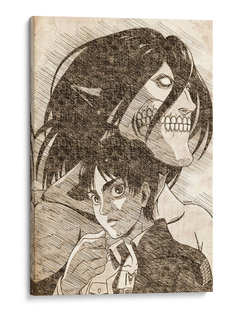 Eren / Titán de Ataque - Marco Green | Cuadro decorativo de Canvas Lab