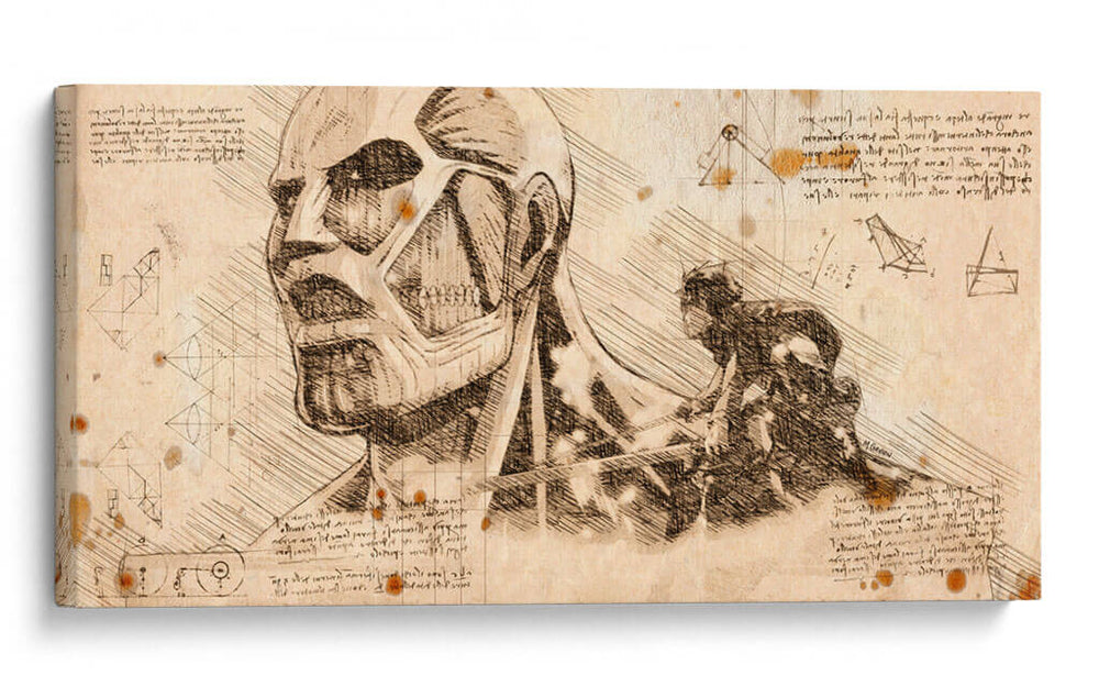 Segunda aparición del Titán Colosal - DaVinci Style - Marco Green | Cuadro decorativo de Canvas Lab