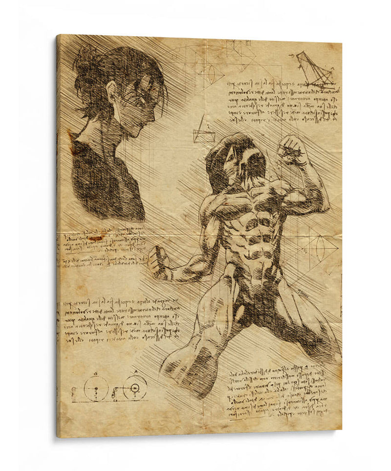 Descripción Titán de Ataque - DaVinci Style - Marco Green | Cuadro decorativo de Canvas Lab