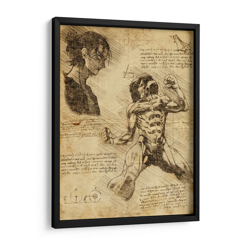 Descripción Titán de Ataque - DaVinci Style - Marco Green | Cuadro decorativo de Canvas Lab