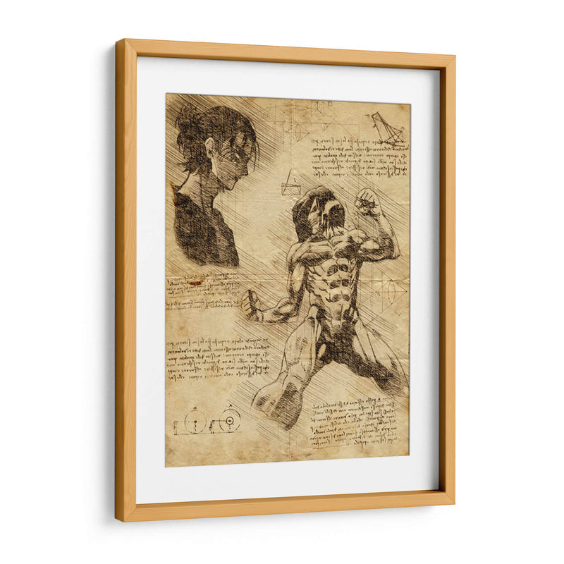 Descripción Titán de Ataque - DaVinci Style - Marco Green | Cuadro decorativo de Canvas Lab