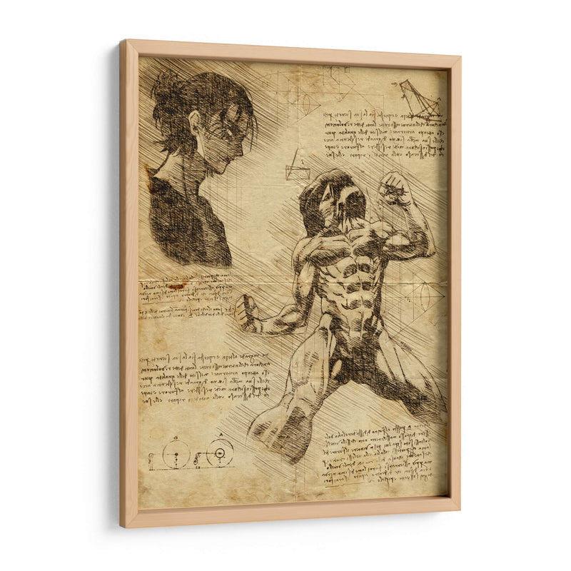 Descripción Titán de Ataque - DaVinci Style - Marco Green | Cuadro decorativo de Canvas Lab