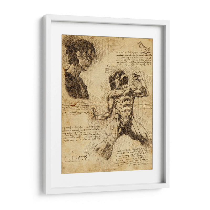 Descripción Titán de Ataque - DaVinci Style - Marco Green | Cuadro decorativo de Canvas Lab