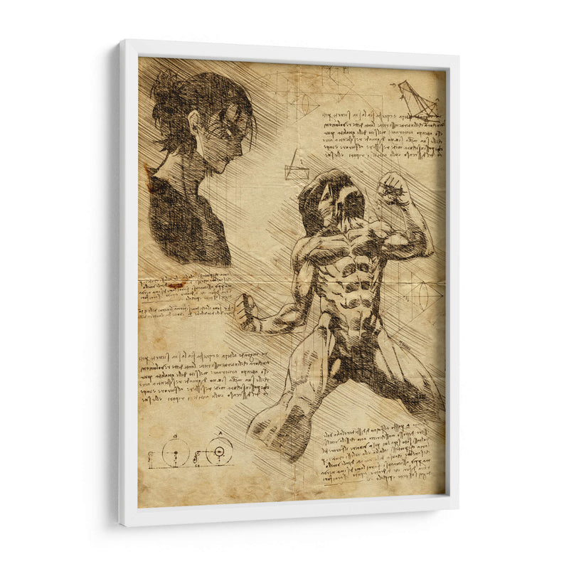 Descripción Titán de Ataque - DaVinci Style - Marco Green | Cuadro decorativo de Canvas Lab