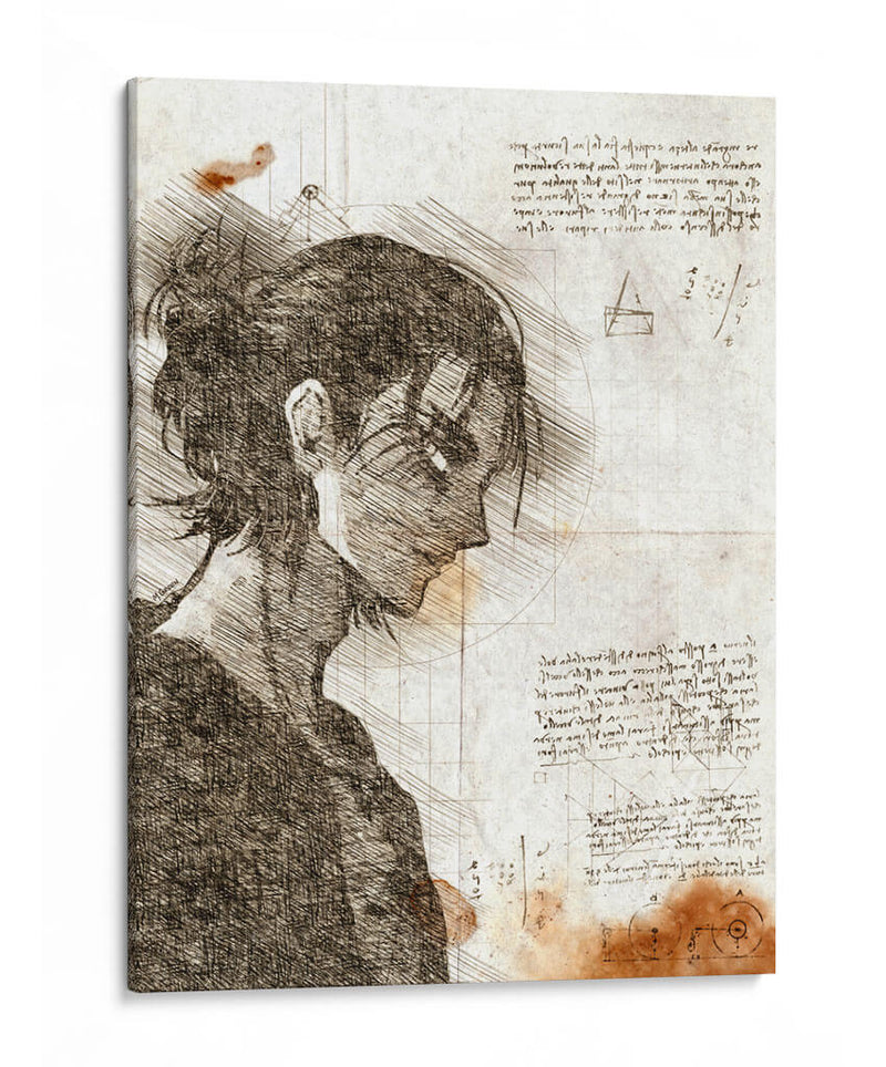 Eren Yeager - DaVinci Style - Marco Green | Cuadro decorativo de Canvas Lab