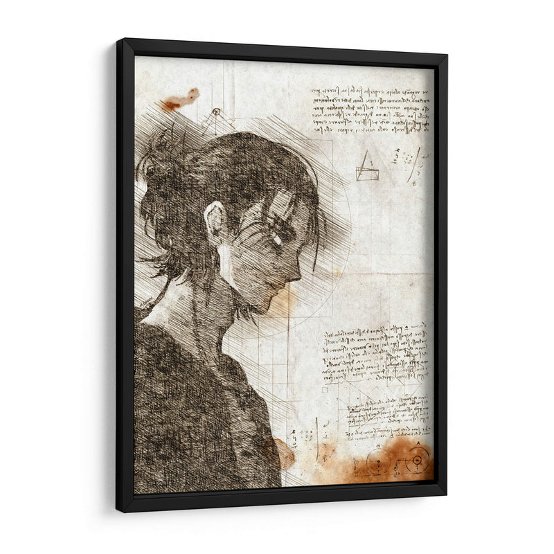 Eren Yeager - DaVinci Style - Marco Green | Cuadro decorativo de Canvas Lab