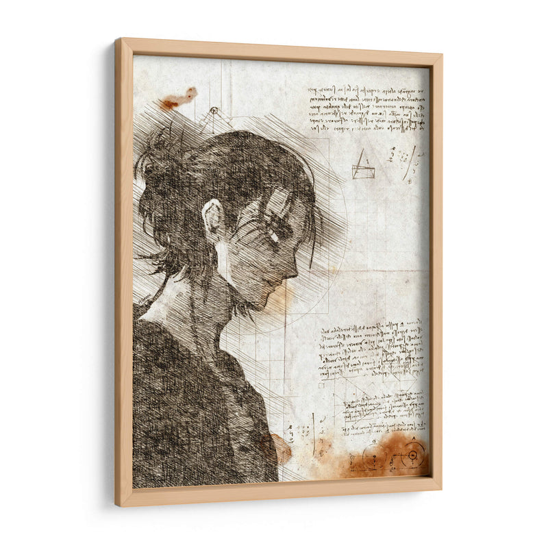 Eren Yeager - DaVinci Style - Marco Green | Cuadro decorativo de Canvas Lab
