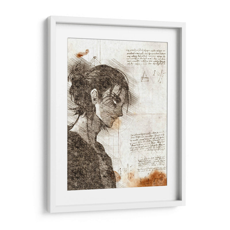 Eren Yeager - DaVinci Style - Marco Green | Cuadro decorativo de Canvas Lab
