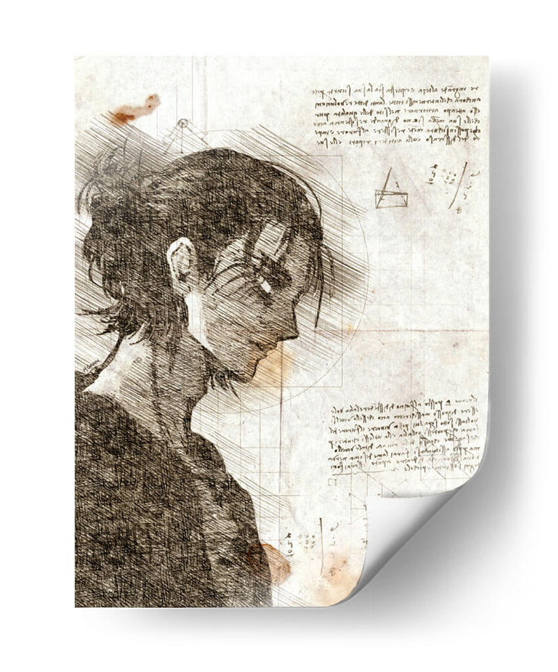 Eren Yeager - DaVinci Style - Marco Green | Cuadro decorativo de Canvas Lab
