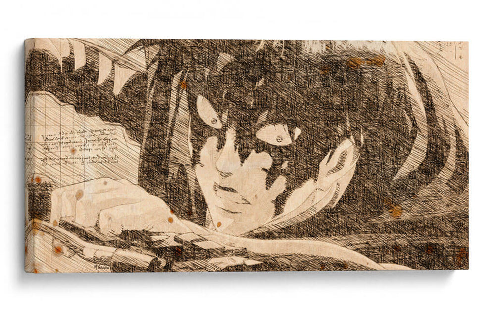 Levi Ackerman tatakae - DaVinci Style - Marco Green | Cuadro decorativo de Canvas Lab