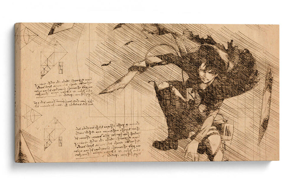 Levi Ackerman - DaVinci Style - Marco Green | Cuadro decorativo de Canvas Lab