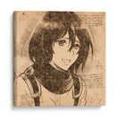La sonrisa de Mikasa - DaVinci Style - Marco Green | Cuadro decorativo de Canvas Lab