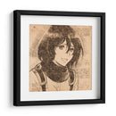 La sonrisa de Mikasa - DaVinci Style - Marco Green | Cuadro decorativo de Canvas Lab