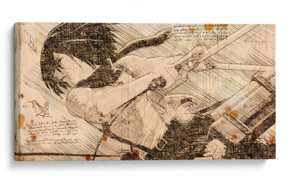 Mikasa Ackerman - DaVinci Style - Marco Green | Cuadro decorativo de Canvas Lab