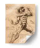 Titán de Ataque Notas - DaVinci Style - Marco Green | Cuadro decorativo de Canvas Lab