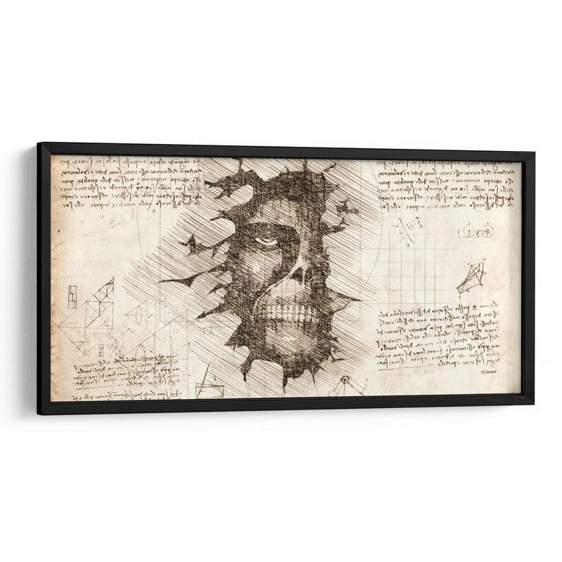 El titán en el muro - DaVinci Style - Marco Green | Cuadro decorativo de Canvas Lab