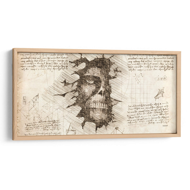 El titán en el muro - DaVinci Style - Marco Green | Cuadro decorativo de Canvas Lab