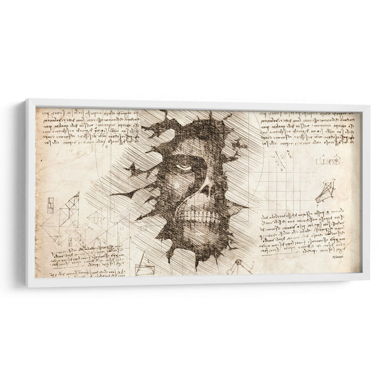 El titán en el muro - DaVinci Style - Marco Green | Cuadro decorativo de Canvas Lab