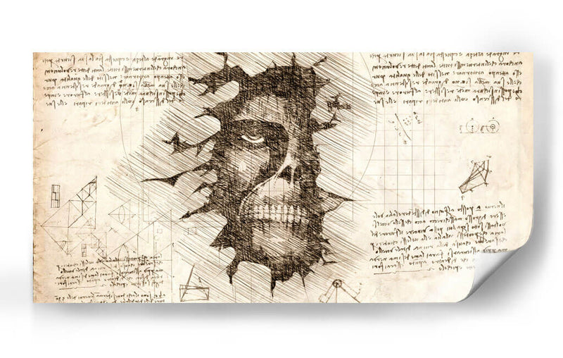 El titán en el muro - DaVinci Style - Marco Green | Cuadro decorativo de Canvas Lab