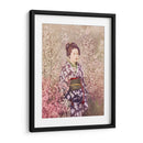 Una geisha y una flor de cerezo - Ogawa Kazumasa | Cuadro decorativo de Canvas Lab