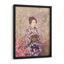 Una geisha y una flor de cerezo - Ogawa Kazumasa | Cuadro decorativo de Canvas Lab