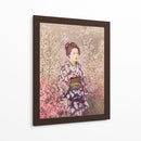 Una geisha y una flor de cerezo - Ogawa Kazumasa | Cuadro decorativo de Canvas Lab
