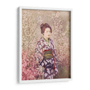 Una geisha y una flor de cerezo - Ogawa Kazumasa | Cuadro decorativo de Canvas Lab