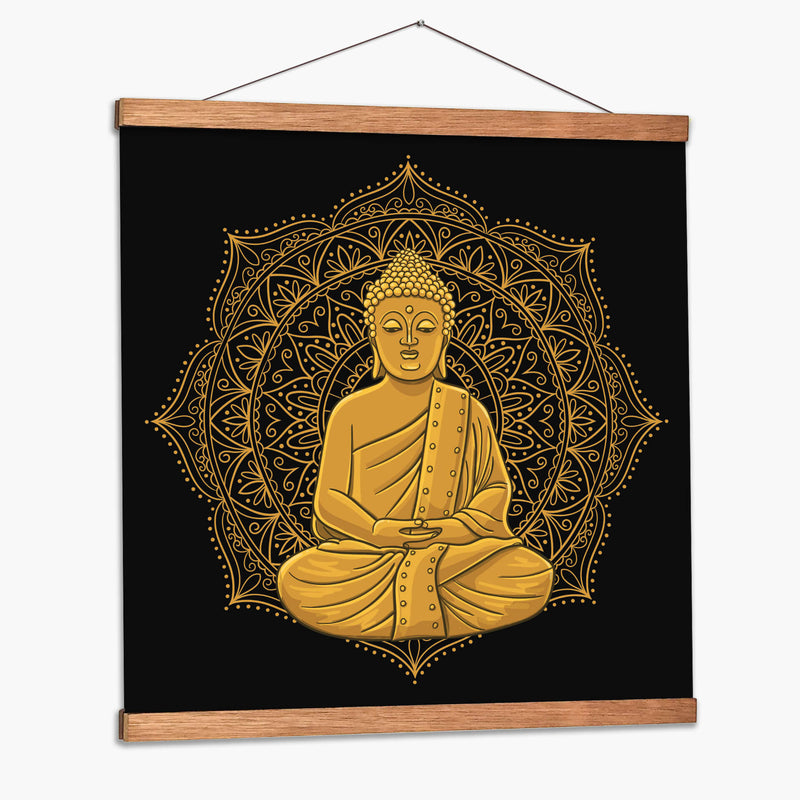 Buda con mandala dorada | Cuadro decorativo de Canvas Lab