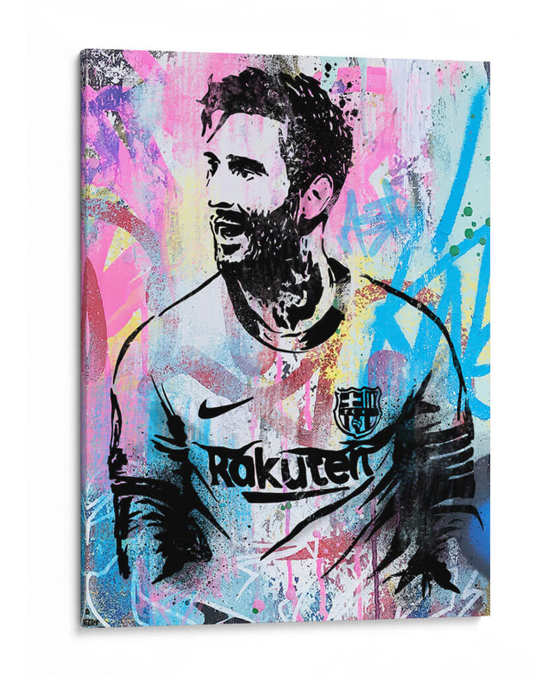 Messi Stencil - Fake Classics | Cuadro decorativo de Canvas Lab