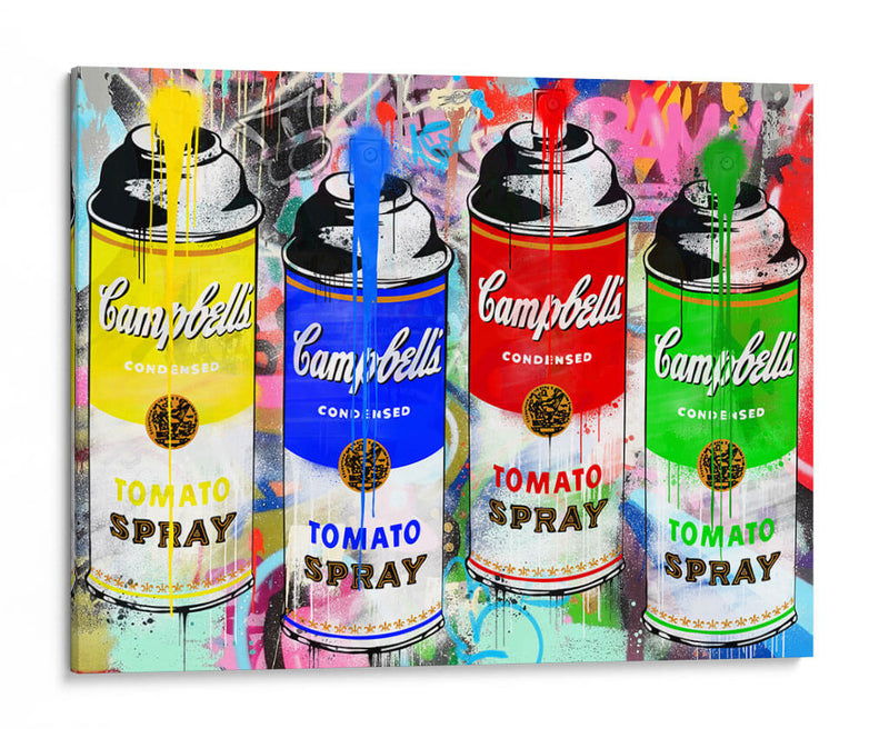 Latas de Aerosol Campbell's Graffiti 01 - Fake Classics | Cuadro decorativo de Canvas Lab