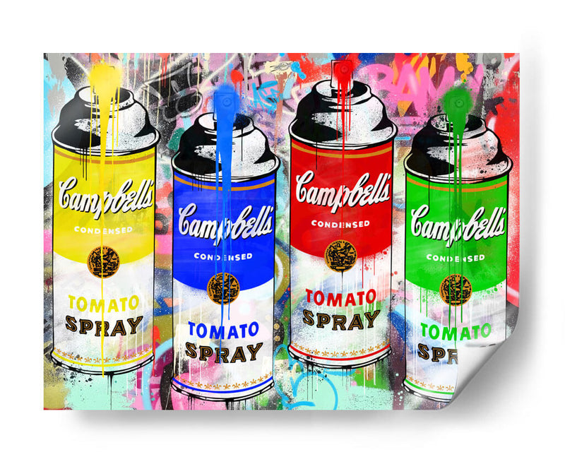 Latas de Aerosol Campbell's Graffiti 01 - Fake Classics | Cuadro decorativo de Canvas Lab
