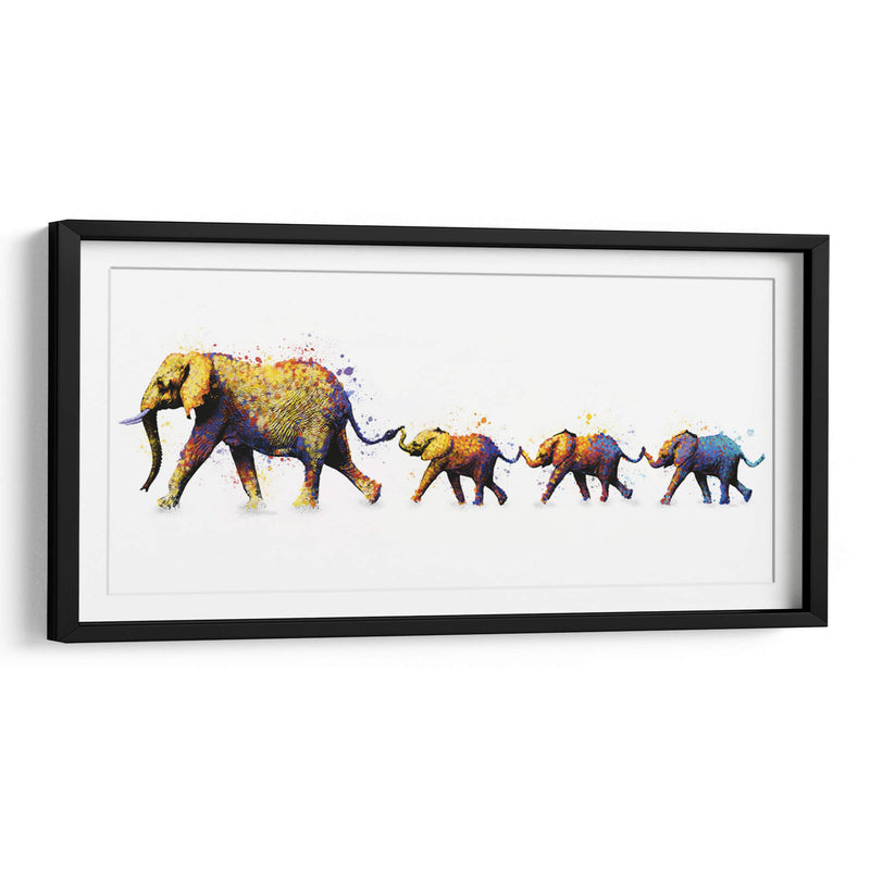 Familia de Elefantes 02 - Hue Art | Cuadro decorativo de Canvas Lab