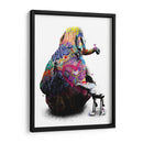 Elefante y Niña Graffiti - David Aste | Cuadro decorativo de Canvas Lab