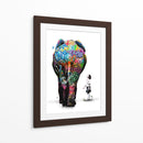 Elefante y Niña Graffiti 02 - David Aste | Cuadro decorativo de Canvas Lab