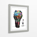 Elefante y Niña Graffiti 02 - David Aste | Cuadro decorativo de Canvas Lab