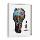 Elefante y Niña Graffiti 02 - David Aste | Cuadro decorativo de Canvas Lab