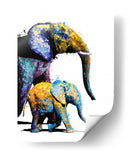 Elefante Madre e hijo - Hue Art | Cuadro decorativo de Canvas Lab