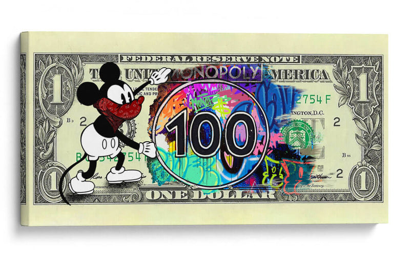 Dinero Monopoly Mouse - David Aste | Cuadro decorativo de Canvas Lab