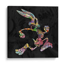 Bunny Skeleton Graffiti Black - David Aste | Cuadro decorativo de Canvas Lab