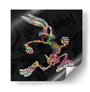 Bunny Skeleton Graffiti Black - David Aste | Cuadro decorativo de Canvas Lab