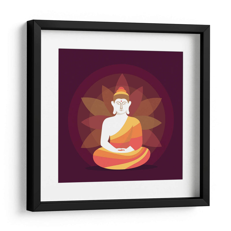 Buda meditando y loto | Cuadro decorativo de Canvas Lab