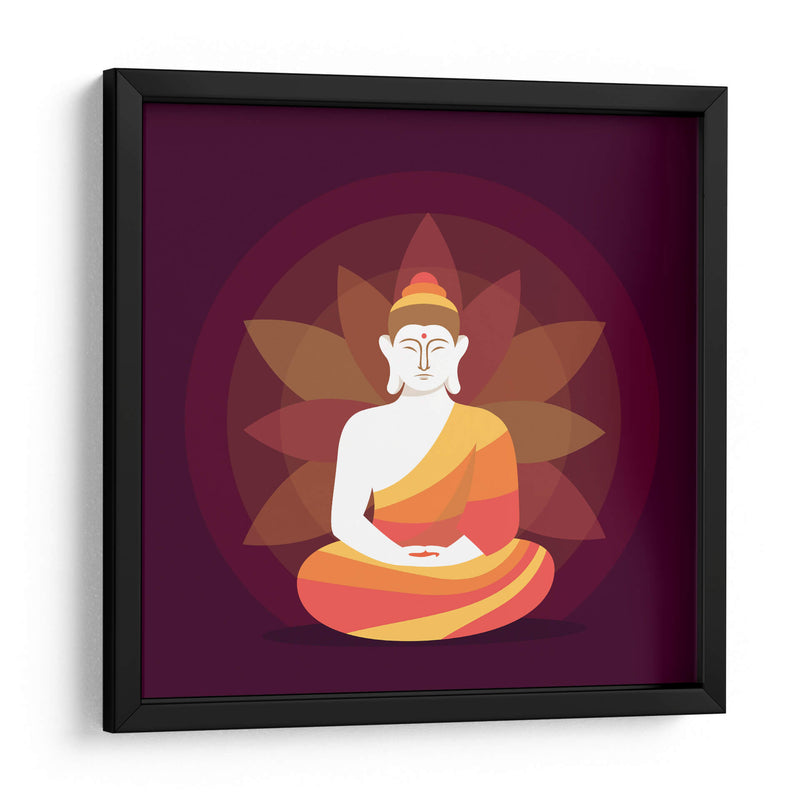 Buda meditando y loto | Cuadro decorativo de Canvas Lab