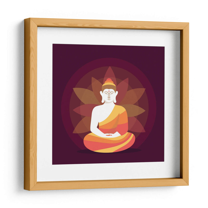 Buda meditando y loto | Cuadro decorativo de Canvas Lab
